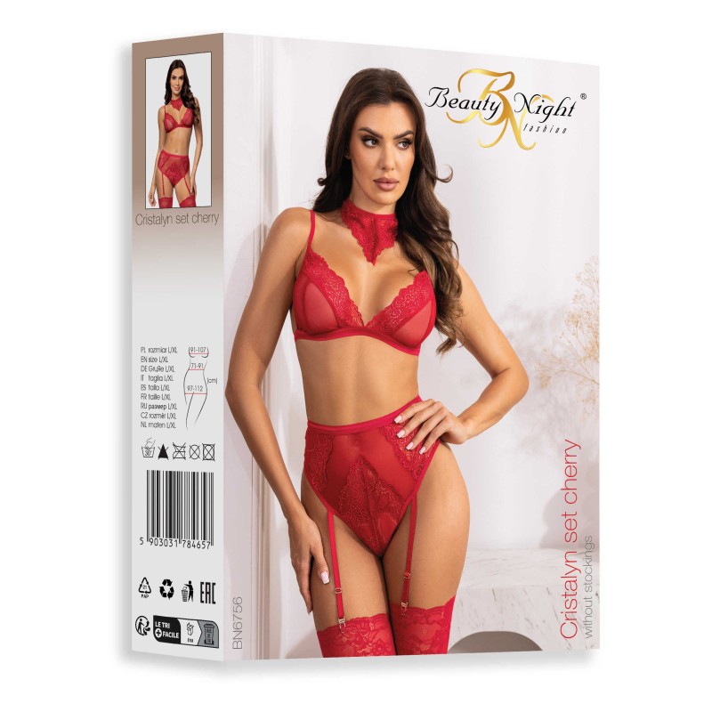 Cristalyn ensemble lingerie - Cherry Beauty Night