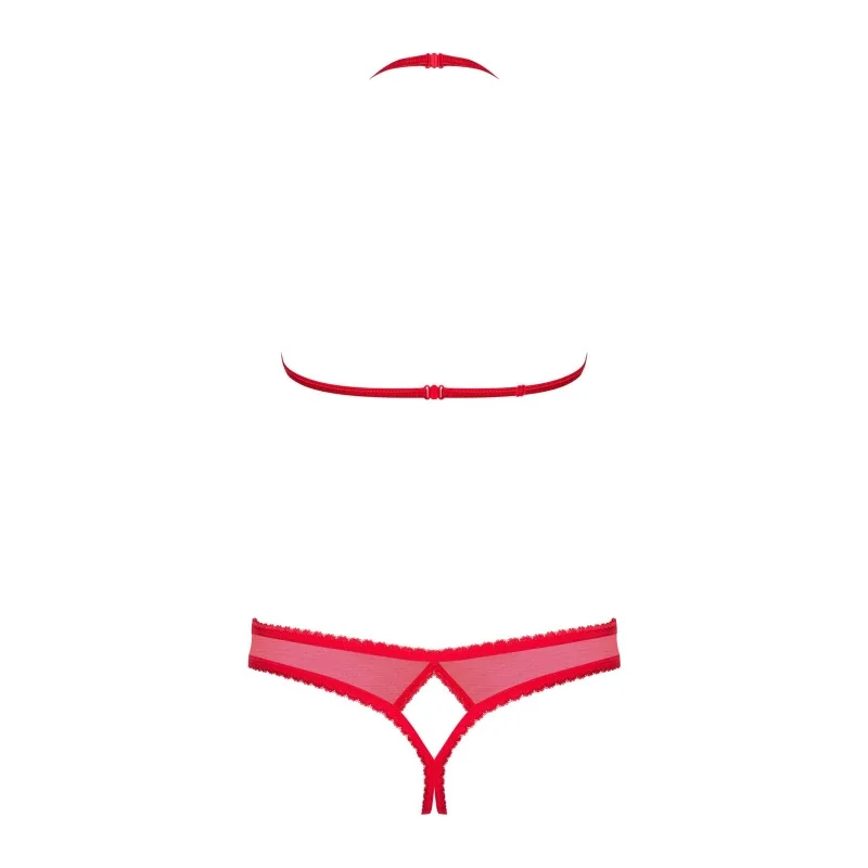 Ensemble Lingerie Ouvert 2 Pièces Rouge | Fauxseins.fr
