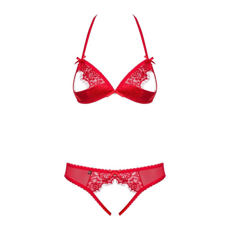 870-SEC-3 Ensemble ouvert 2 pcs - Rouge Obsessive