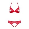 870-SEC-3 Ensemble ouvert 2 pcs - Rouge Obsessive