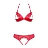 Ensemble Lingerie Ouvert 2 Pièces Rouge | Fauxseins.fr
