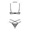Donarella Ensemble Lingerie Ouvert 3 Pièces Noir | Fauxseins.fr
