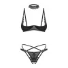 Donarella Ensemble Lingerie Ouvert 3 Pièces Noir | Fauxseins.fr