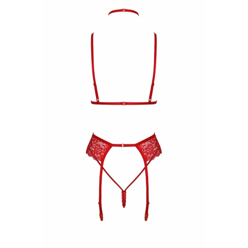 Bondage 243 Ensemble Lingerie 5 Pièces Rouge | Fauxseins.fr