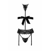 Bondage 244 ensemble lingerie 4 pièces - noir Kissable par Noir Handmade