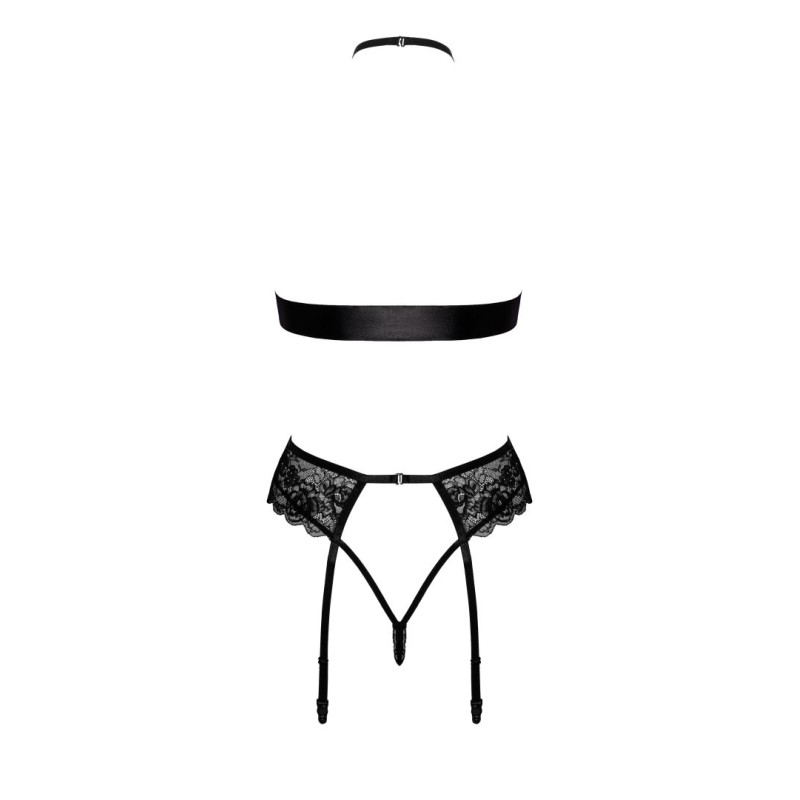 Bondage 244 ensemble lingerie 4 pièces - noir Kissable par Noir Handmade