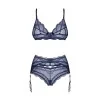 Nightly Blue Ensemble Lingerie 3 Pièces Bleu | Fauxseins.fr