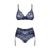 Nightly Blue Ensemble Lingerie 3 Pièces Bleu | Fauxseins.fr