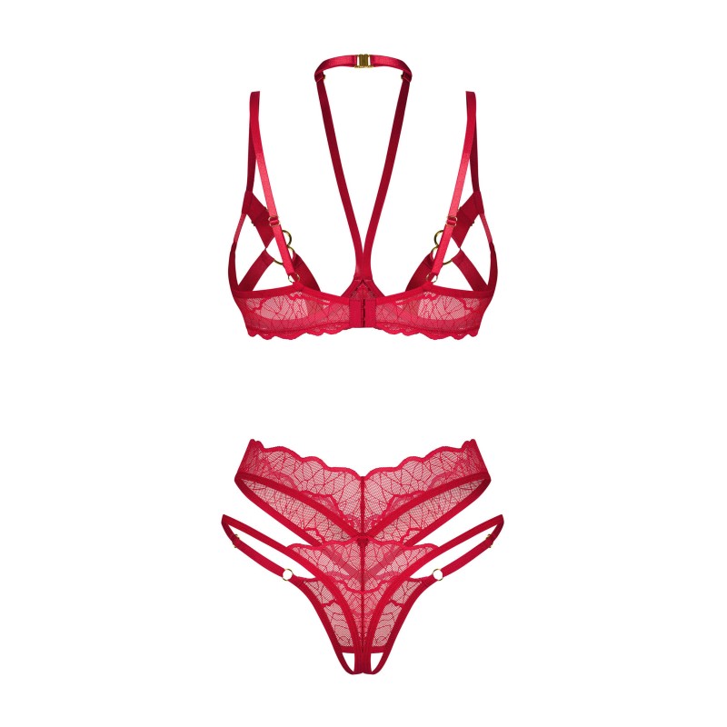 Cupide desir ensemble 2 pièces ouvert - Rouge Obsessive