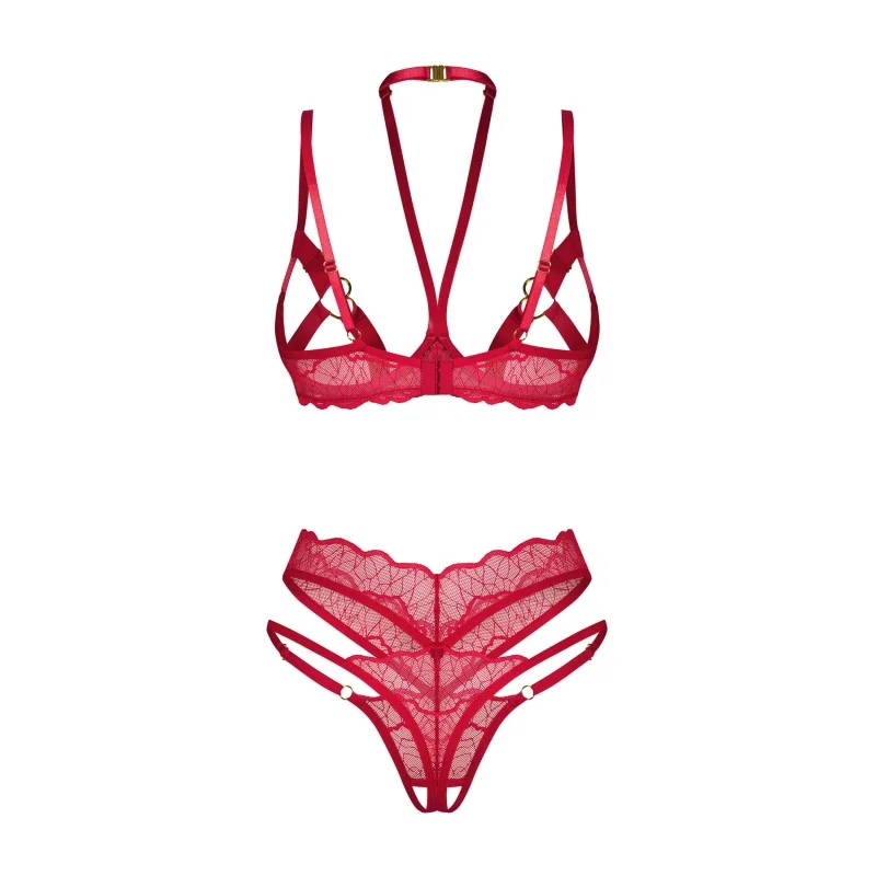 Cupide Désir Ensemble 2 Pièces Ouvert Rouge | Fauxseins.fr