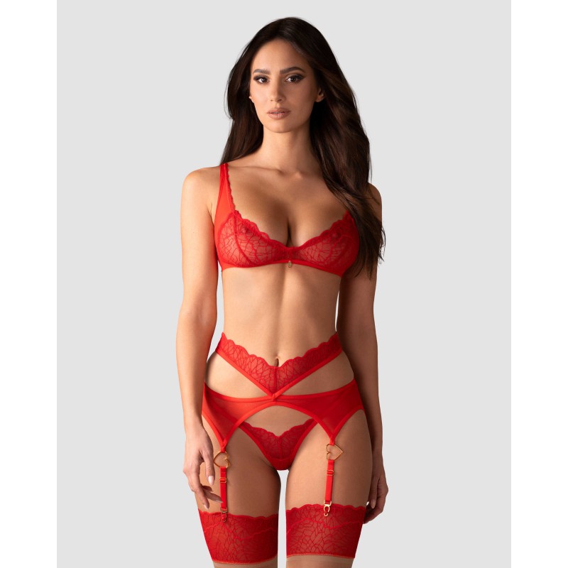 Cupide Desir ensemble 3 pièces - Rouge Obsessive