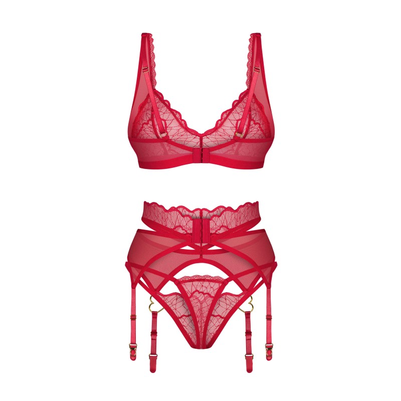 Cupide Desir ensemble 3 pièces - Rouge Obsessive