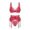 Ensemble Lingerie 3 Pièces Cupide Désir Rouge | Fauxseins.fr