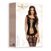 Raven Ensemble Wetlook Noir - Lingerie Féminisation | Fauxseins.fr