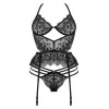 Lace Temptation Ensemble Lingerie Noir | Fauxseins.fr