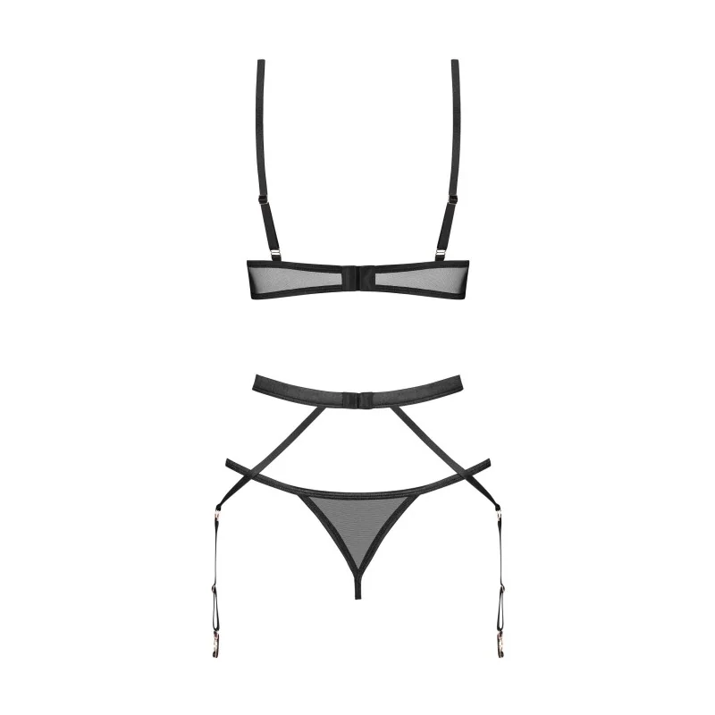 Euridia Ensemble Lingerie 3 Pièces Noir | Fauxseins.fr