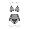 Ensemble Lingerie 4 Pièces Noir - Anniverse Special | Fauxseins.fr