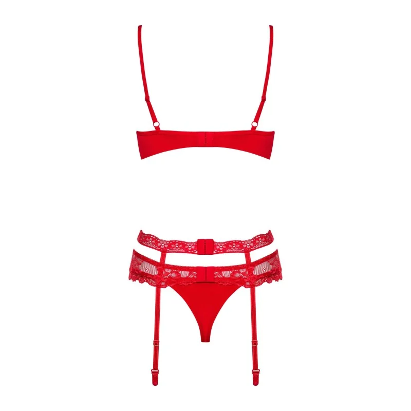Heartina Ensemble Lingerie 3 Pcs Rouge | Fauxseins.fr