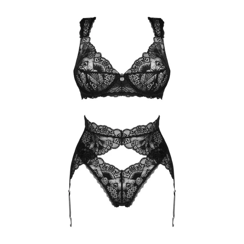 Donna Dream Ensemble Lingerie 3 Pièces Noir | Fauxseins.fr