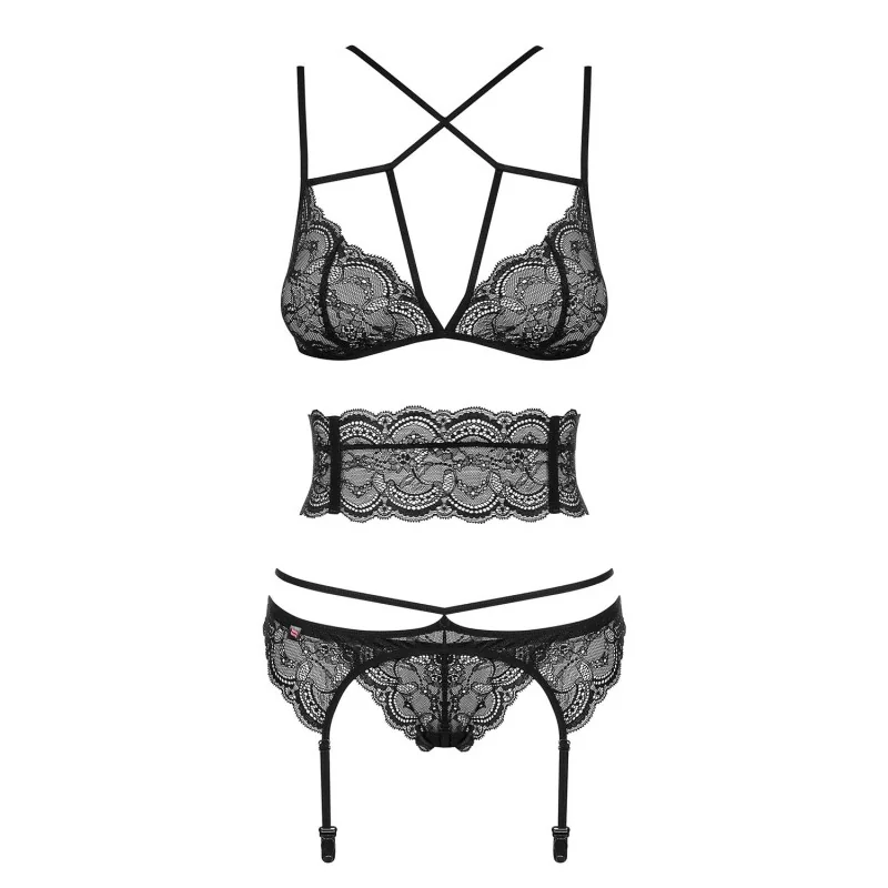Frivolla Ensemble Lingerie 4 pcs Noir | Fauxseins.fr