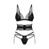 Lobellis Ensemble Lingerie 3 Pièces Noir | Fauxseins.fr
