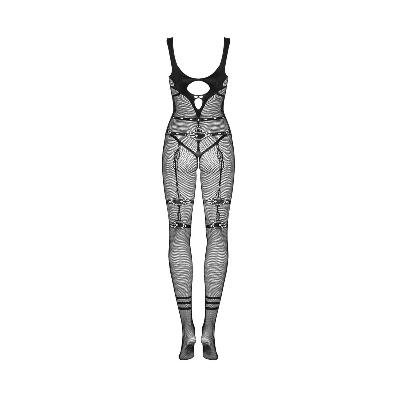 N123 Bodystocking Noir | Féminisation Élégante - Fauxseins.fr