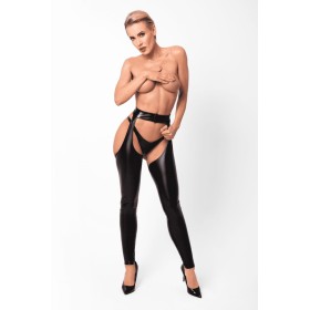 F323 Rebel wetlook chaps Noir HandMade