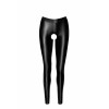 F304 Leggings Taboo wetlook avec entrejambe et fesses ouvertes Noir HandMade