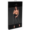 F304 Leggings Taboo wetlook avec entrejambe et fesses ouvertes Noir HandMade