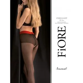 Firelight Collants 20 DEN Noir et Rouge | Fauxseins.fr