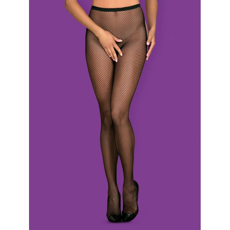 S233 Collants ouverts - Noir Obsessive