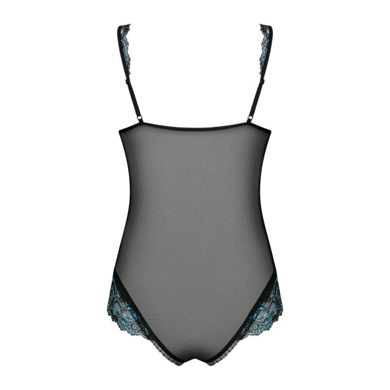 Amanta Body ouvert - Noir et Turquoise Obsessive