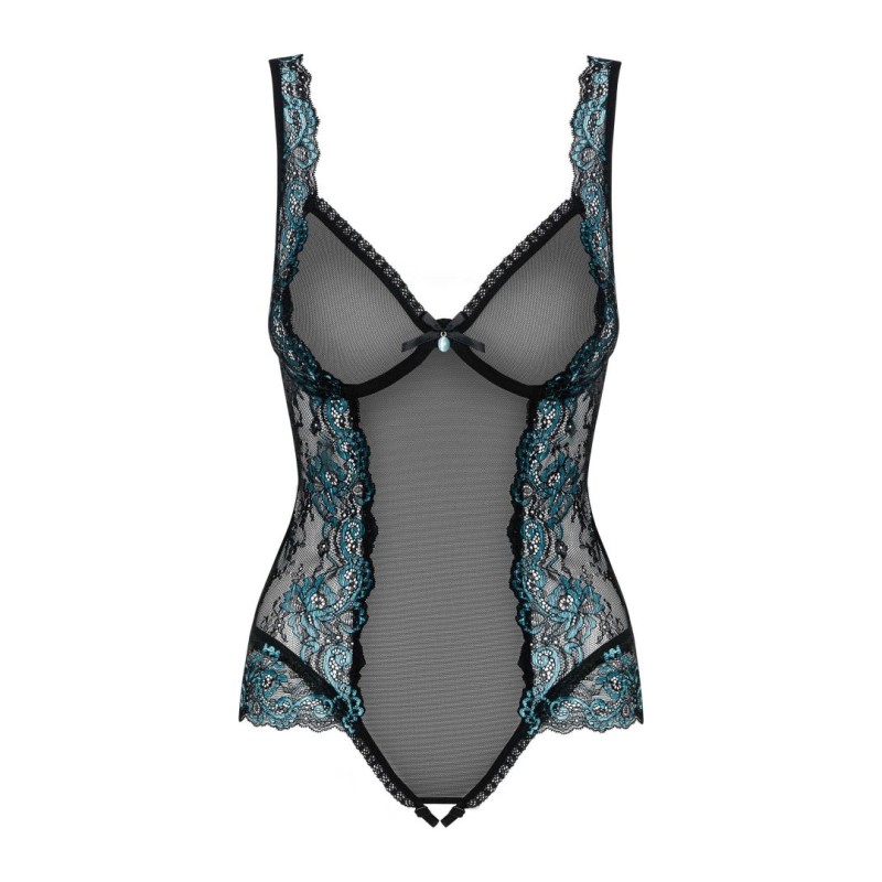 Amanta Body ouvert - Noir et Turquoise Obsessive