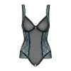 Amanta Body Ouvert Noir et Turquoise | Fauxseins.fr
