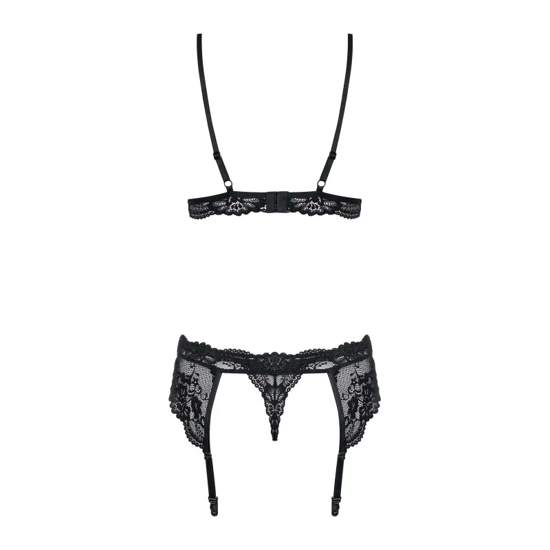 Ensemble Lingerie 3 pièces Noir | Féminisation | Fauxseins.fr
