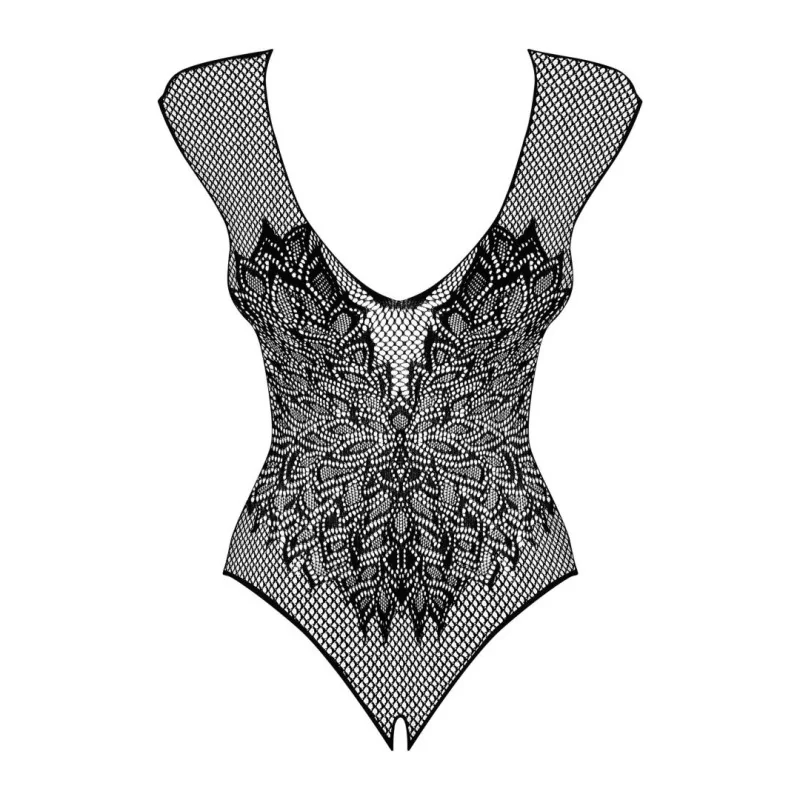 B112 Body Ouvert Noir | Body Féminin | Fauxseins.fr