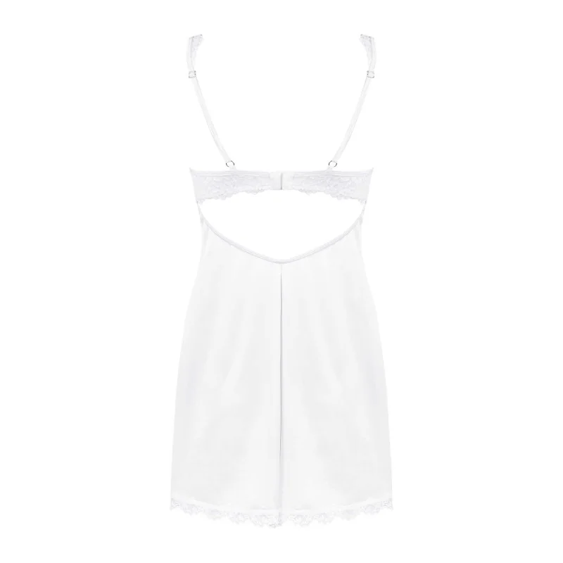 Amor Blanco Nuisette & String Blanc | Fauxseins.fr