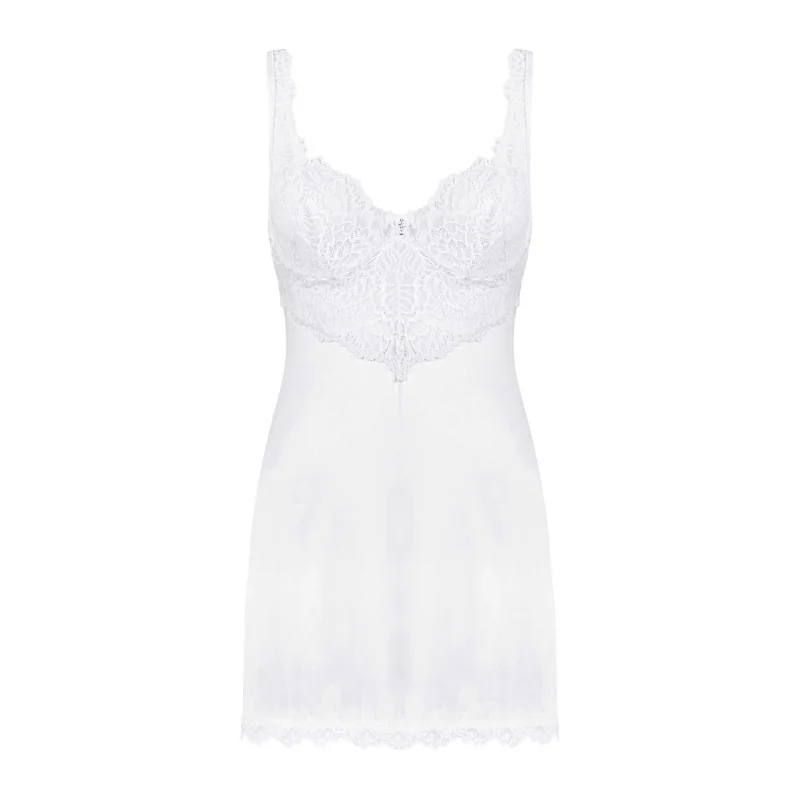 Amor Blanco Nuisette & String Blanc | Fauxseins.fr