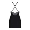 828-CHE-1 Nuisette et String - Noir Obsessive