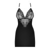 828-CHE-1 Nuisette et String - Noir Obsessive