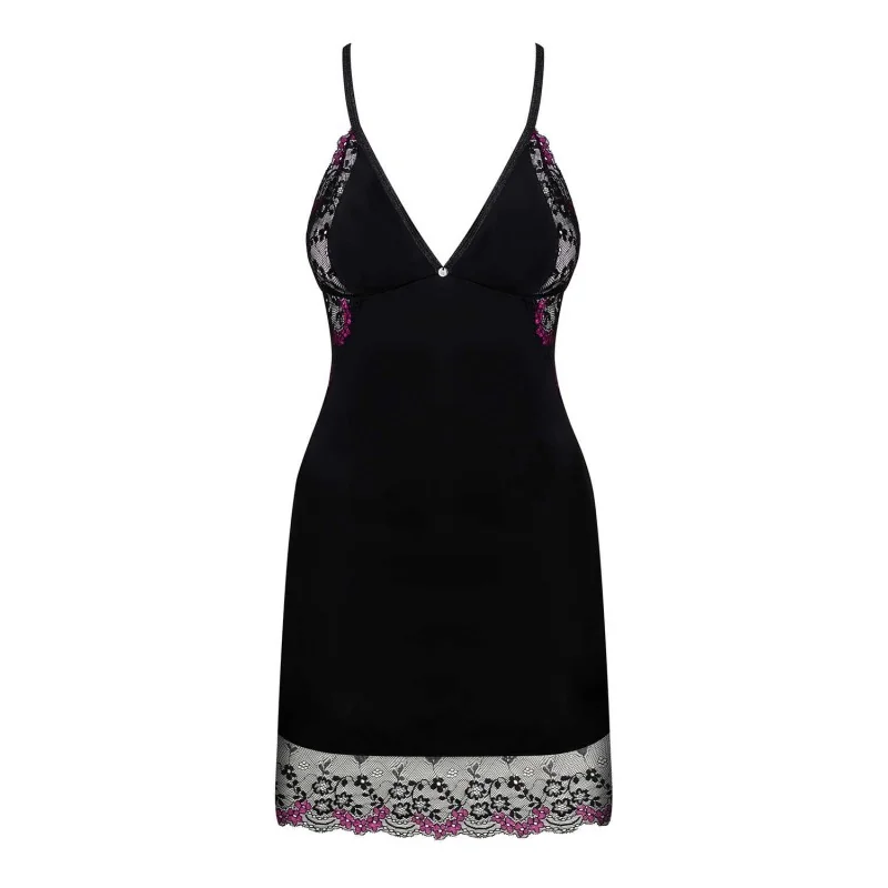 Vanessme Nuisette + String Noir | Lingerie Féminine | Fauxseins.fr