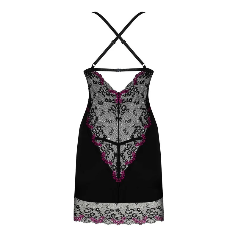 Vanessme Nuisette + String Noir | Lingerie Féminine | Fauxseins.fr