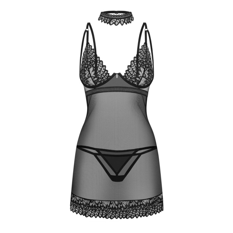 Donarella nuisette et string - Noire NP Obsessive