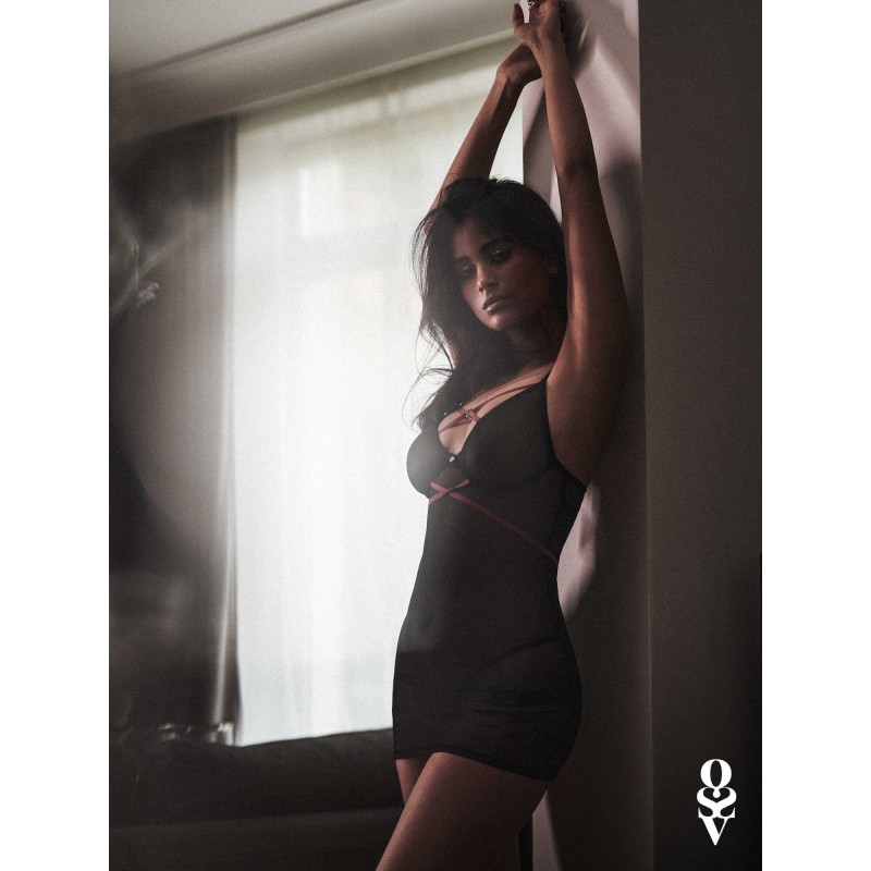 Novenes nuisette et string - Noir Obsessive