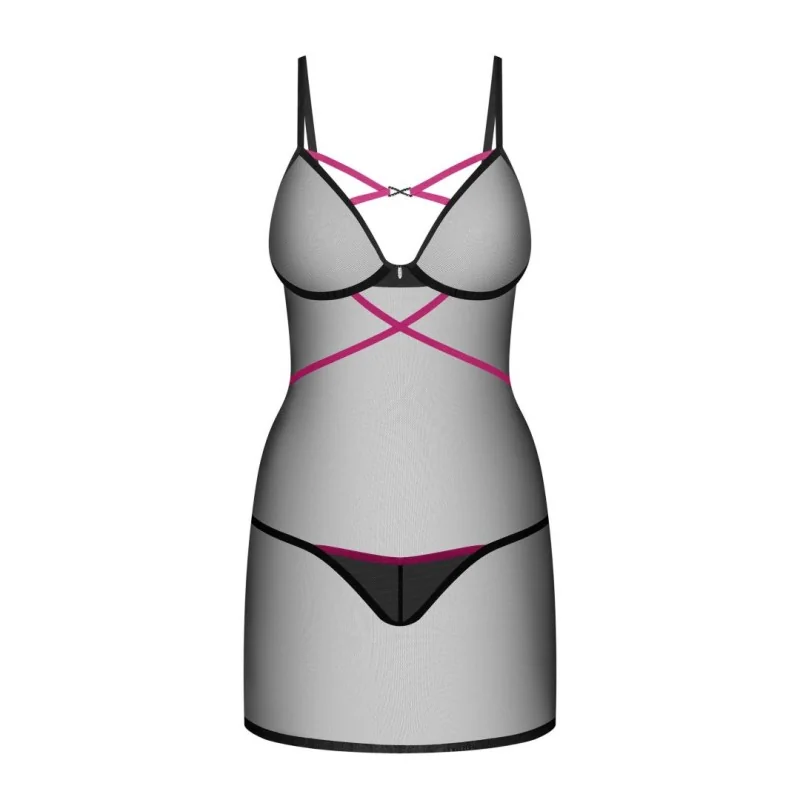 Nuisette et String Novenes Noir - Lingerie Féminine