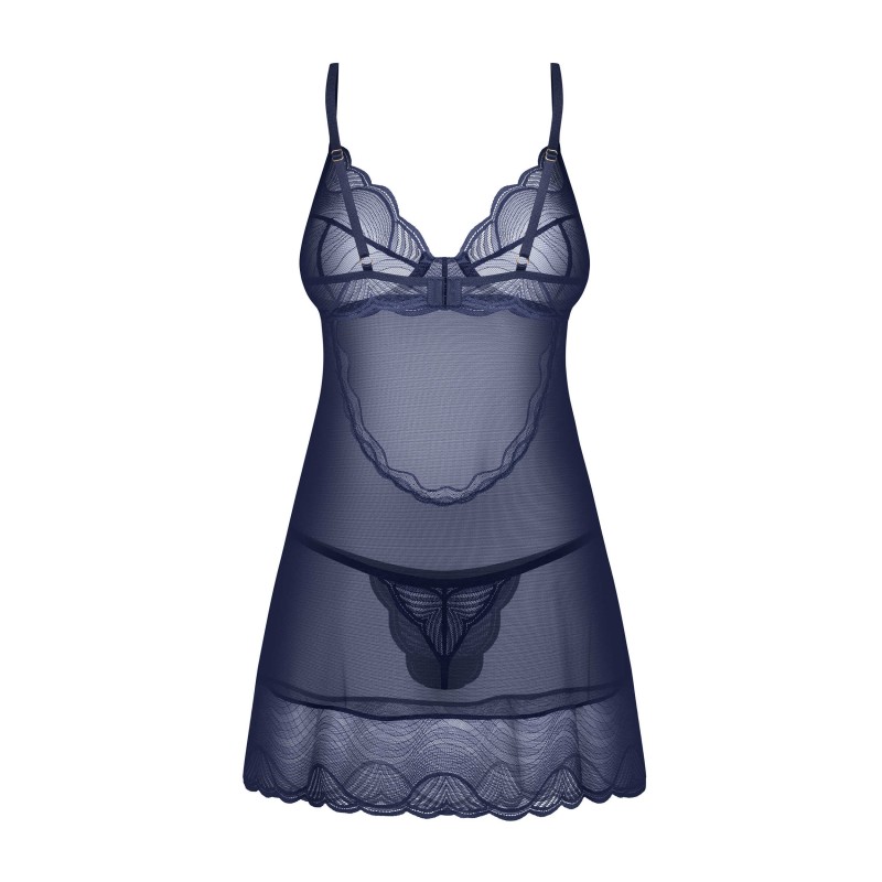 Nightly Blue nuisette et string - Bleu Obsessive