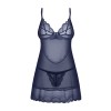 Nightly Blue nuisette et string - Bleu Obsessive