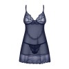 Nightly Blue nuisette et string - Bleu Obsessive