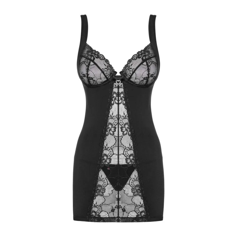 Heartina Nuisette Noire - Lingerie Féminisante | Fauxseins.fr