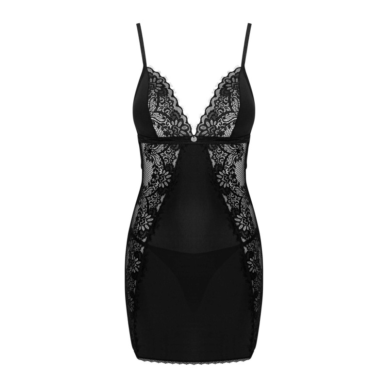 Maderris nuisette et String - Noire Obsessive